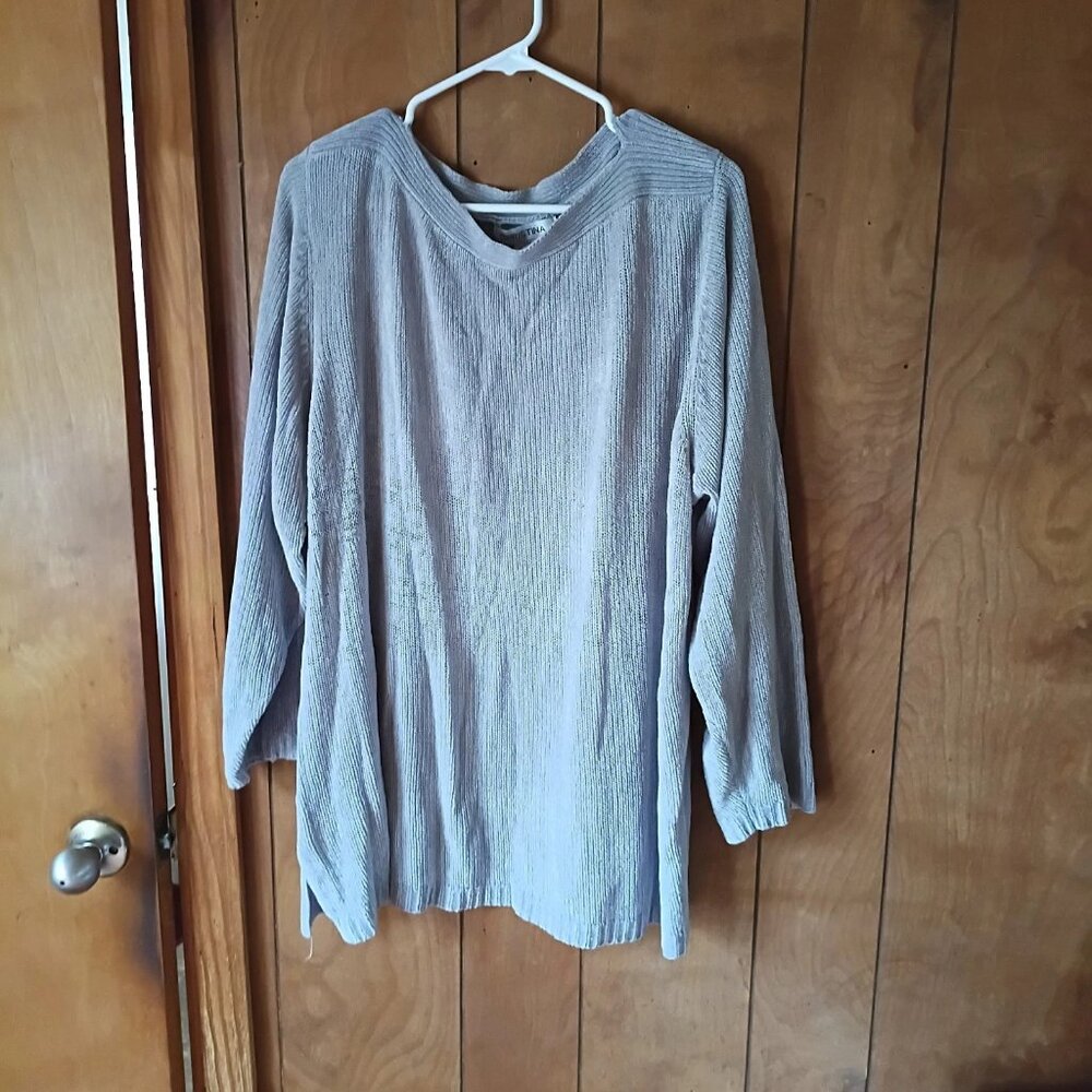 Christina Women’s Gray Lightweight Pullover Sweater Plus Size 22W